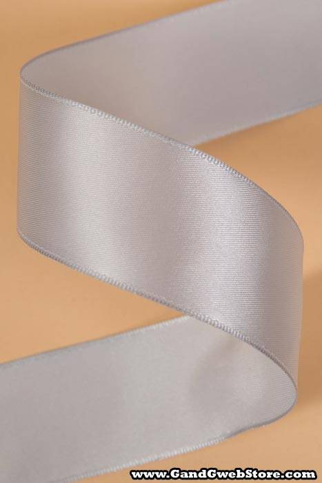 1-1/2" X 25yds Wired Contessa Ribbon Silver Ice - Image 2