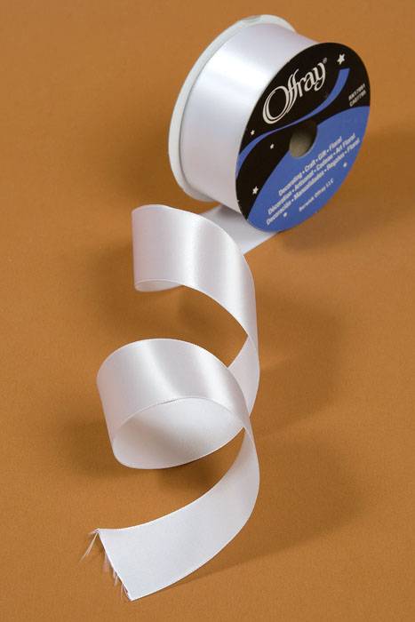 1-1/2" X 25yds Wired Contessa Ribbon White