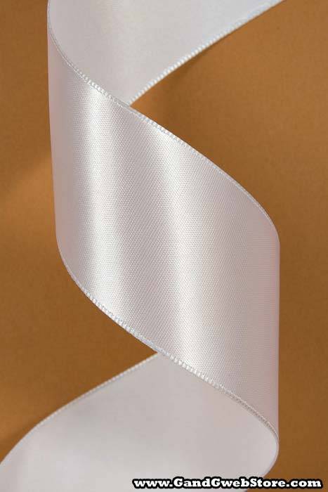 1-1/2" X 25yds Wired Contessa Ribbon White - Image 2
