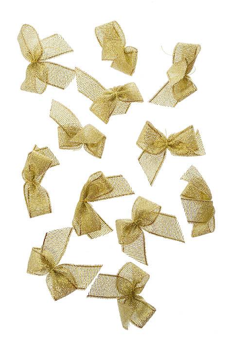 1.25" Ribbon Bow Gold Pkg/12 - Image 2