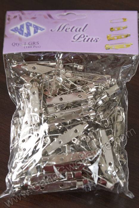 1-3/16" Metal Pin Silver Pkg/144 - Image 2