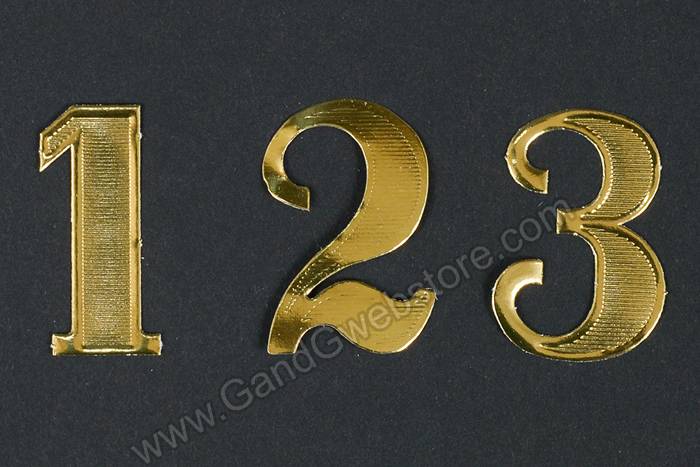 1.5" Large Paper Number Gold Pkg/25 - Image 2