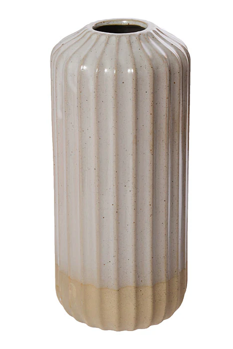 1.5" X 10" Striped Vase Beige - Image 2