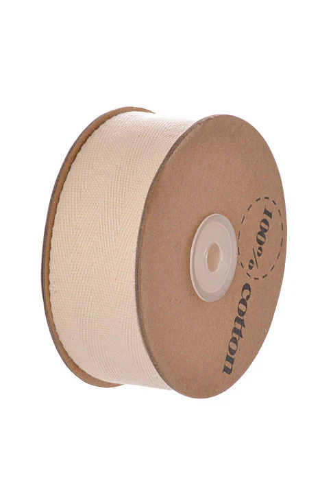 1.5" X 10Yds Cotton Ribbon Natural - Image 2