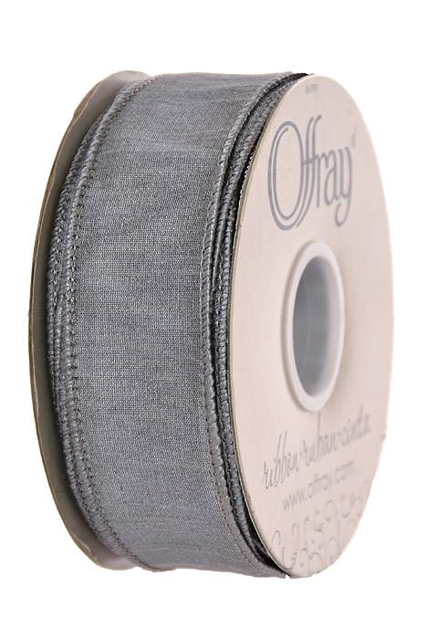 1.5" X 25 Yds Wired Anisha Ribbon Grey - Image 2