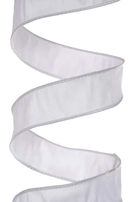 1.5" X 25 Yds Wired Anisha Ribbon White