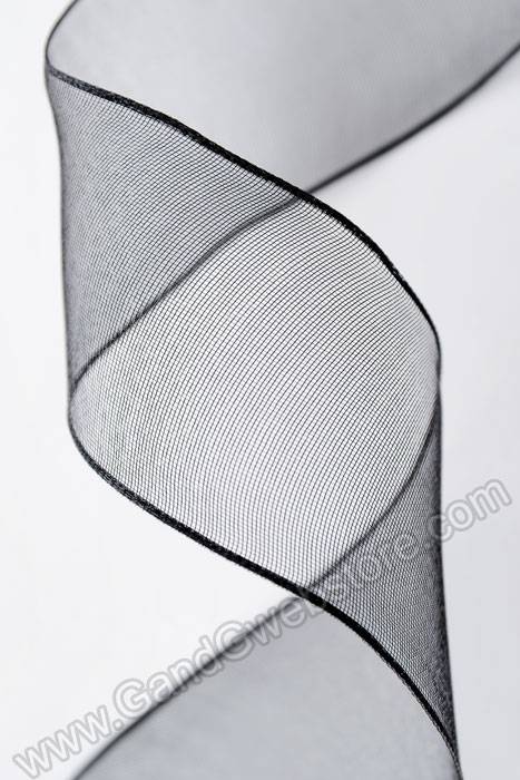 1.5" X 25yds Encore Wired Ribbon Black - Image 2