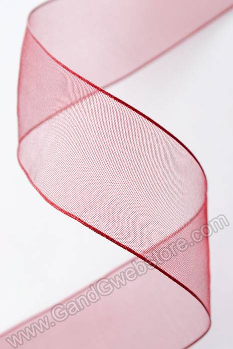 1.5" X 25yds Encore Wired Ribbon Burgundy - Image 2