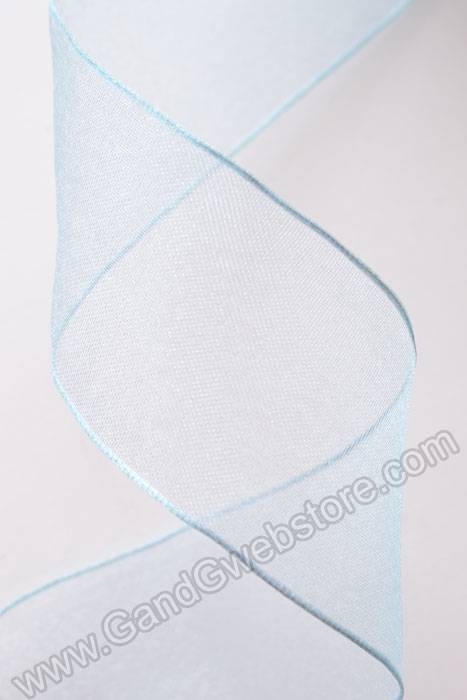 1.5" X 25yds Encore Wired Ribbon Light Blue - Image 2