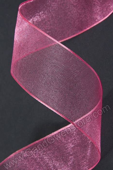 1.5" X 25yds Wired Sheer Encore Ribbon Pretty Pink #9 - Image 2