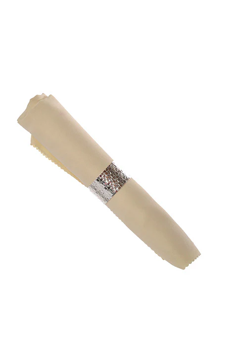 1.9" x 1.1"Metal Weave Napkin Ring Silver Pkg/6 - Image 3