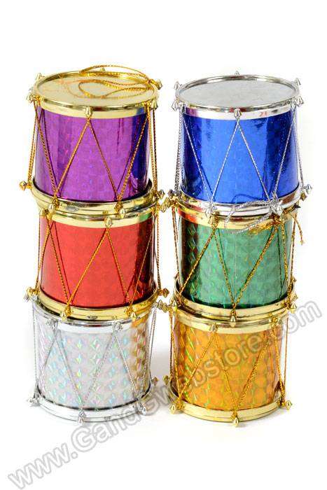 1" Laser Drum Ornament Assort Pkg/12 - Image 2