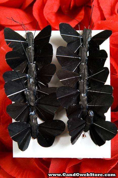 1'' Mini Butterfly Assorted Black Pkg/12 - Image 2