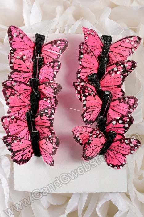 1" Mini Butterfly Pink Pkg/12 - Image 2