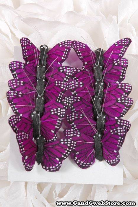 1" Mini Butterfly Purple Pkg/12 - Image 2