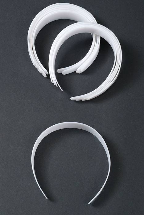 1" Plastic Head Band White Pkg/12