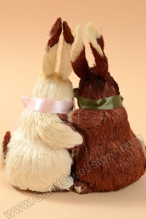 10.5" Sisal Bunny Couple Cream/brown - Image 3