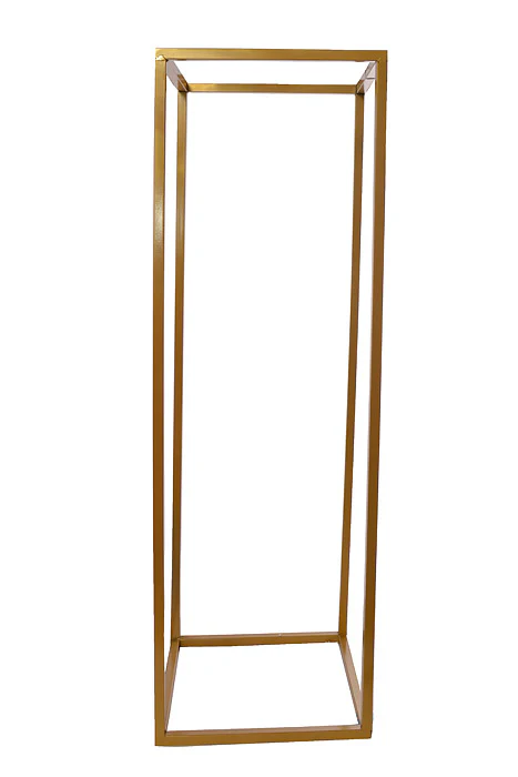 10.5" X 10.5" X 32" Rectangle Metal Stand Gold