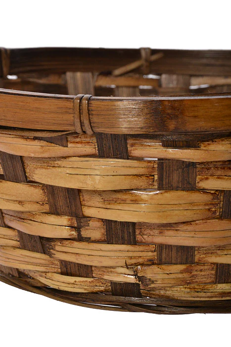 10.5" X 3.75" Round Bowl Rattan & Bamboo Espresso Natural - Image 3