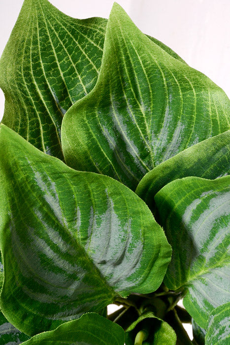 10" Artificial Hosta Leaf Bush Green - Image 2