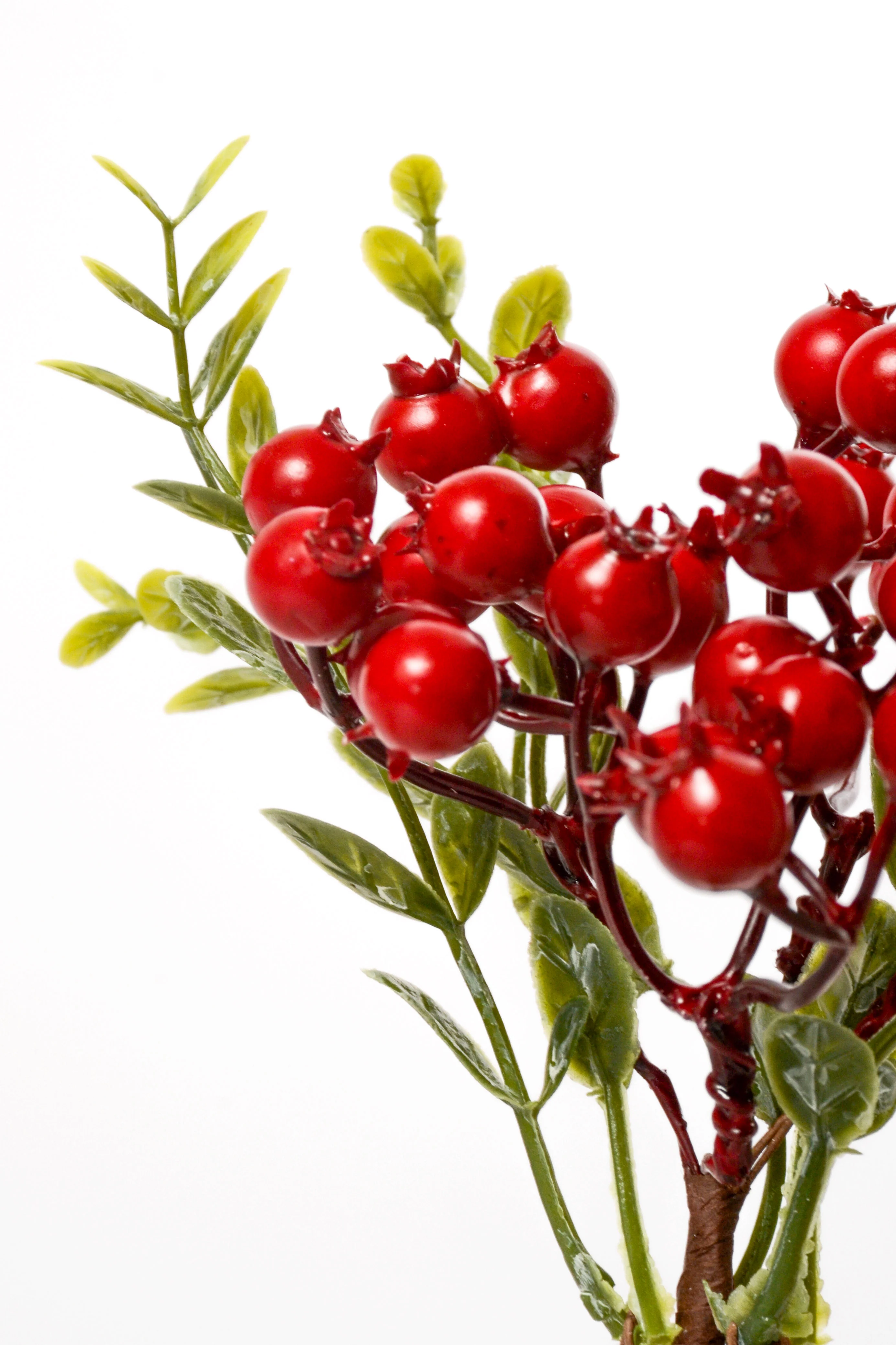 10" Artificial Pomegranate Spray Red/Green - Image 2