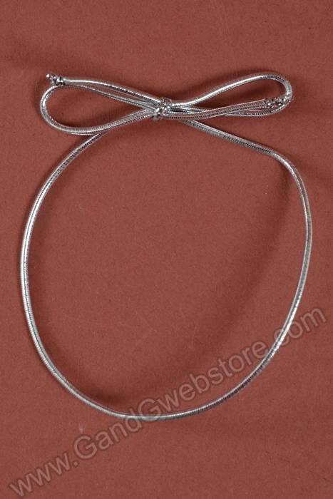 10" Metallic Stretch Loop W/bow Silver Pkg/100 - Image 2
