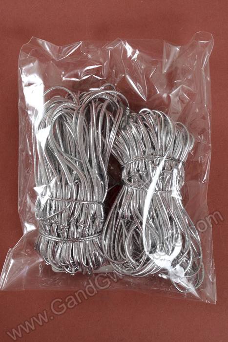 10" Metallic Stretch Loop W/bow Silver Pkg/100 - Image 3