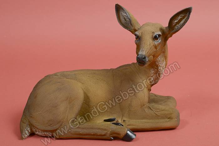10" Resin Sitting Doe Brown - Image 2