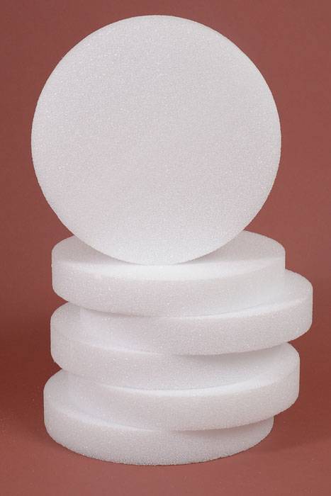 10" X 1.5" Styrofoam Disc White Pkg/6