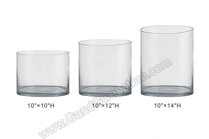 10" X 12" Cylinder Glass Vase Clear - Image 2