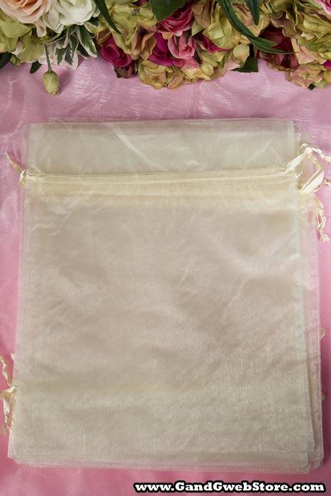 10" X 12" Organza Bag Ivory Pkg/12 - Image 2