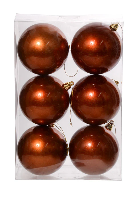 100Mm Ornament Ball Copper Pkg/6 - Image 2