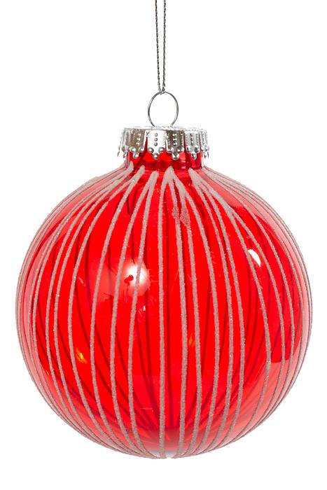 100mm Pet Ball Cats Eye White & Clear Red  W/white Glitter Bx/4 - Image 3