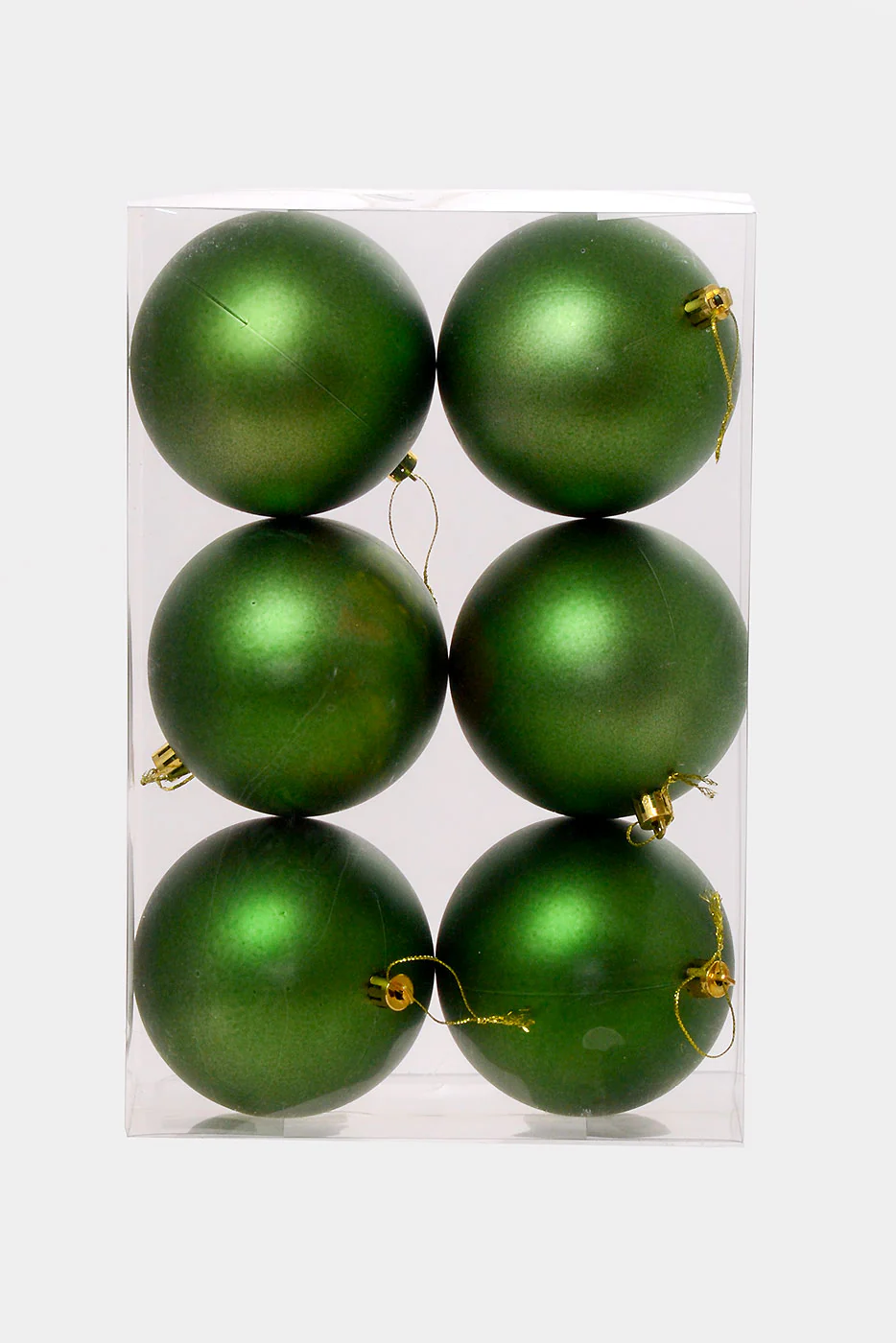 100Mm Plastic Ball Matt Ornament Box-6 Sage - Image 2