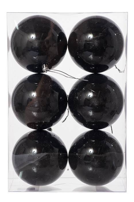 100mm Plastic Ball Shiny Black Pkg/6 - Image 2