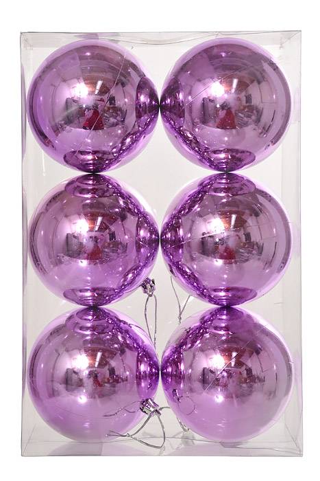 100MM Plastic Ball  Shiny Lavender Pkg/6 - Image 2