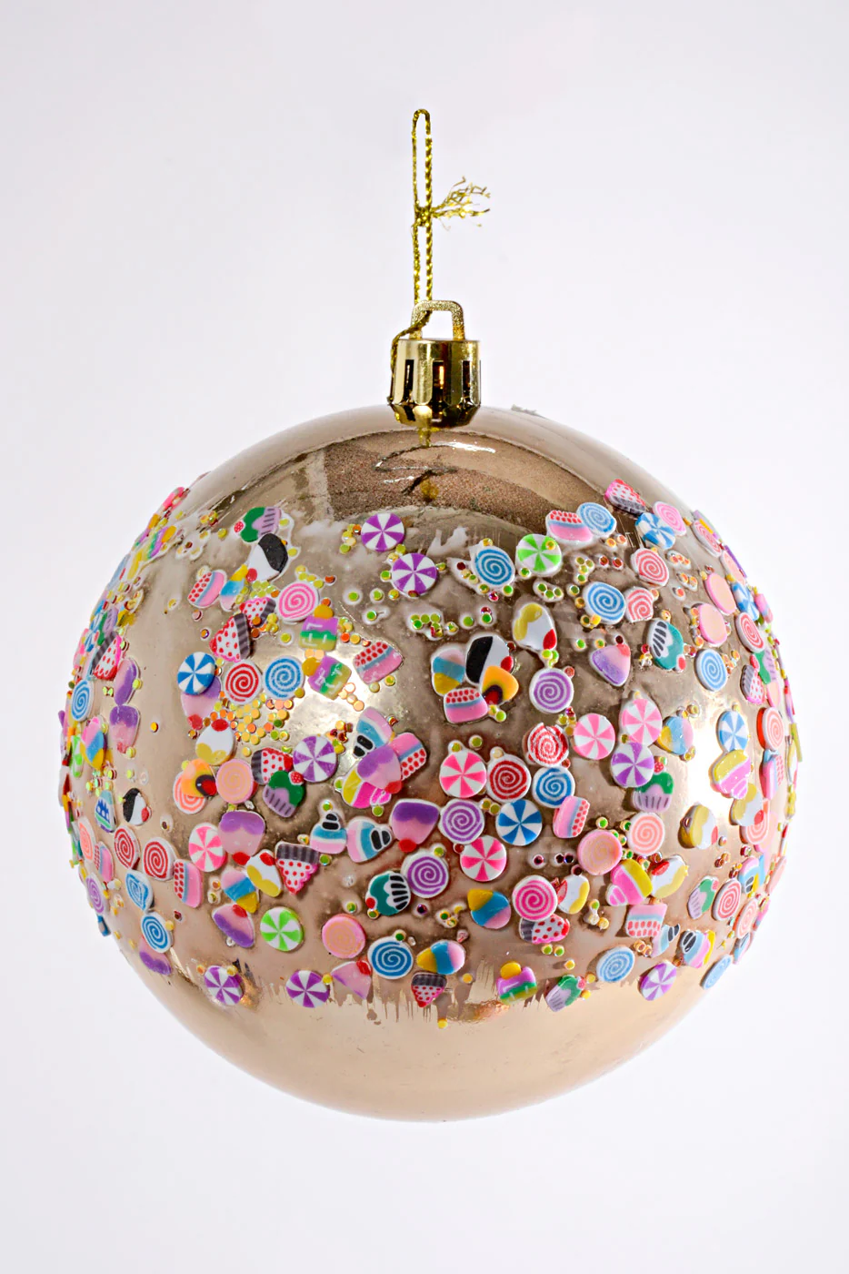 100MM Shiny/Matte Ball with Candy Ornament Gold Box/4 - Image 2