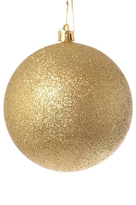 100mm Shiny/matte/glitter Plastic Ball Gold Pkg/6 - Image 2