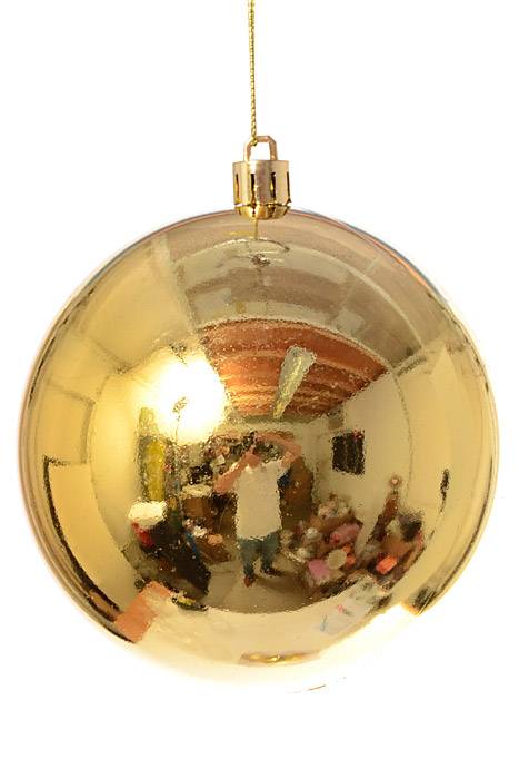 100mm Shiny/matte/glitter Plastic Ball Gold Pkg/6 - Image 4