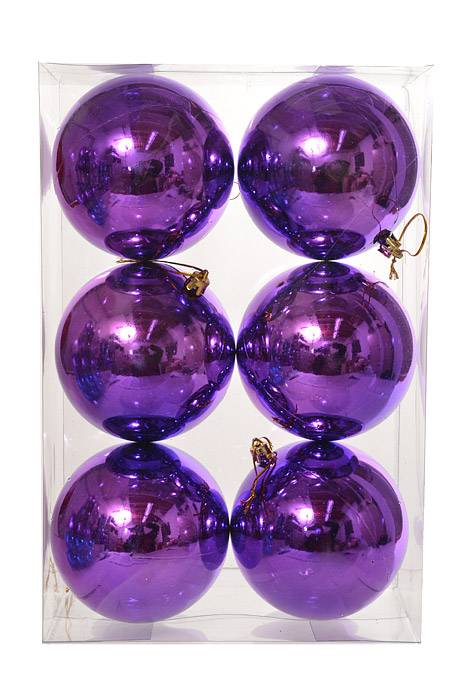 100mm Shiny Plastic Ball Purple Bx/6 - Image 3