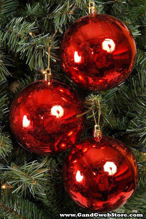 100mm Shiny Plastic Ball Red Bx/6 - Image 2