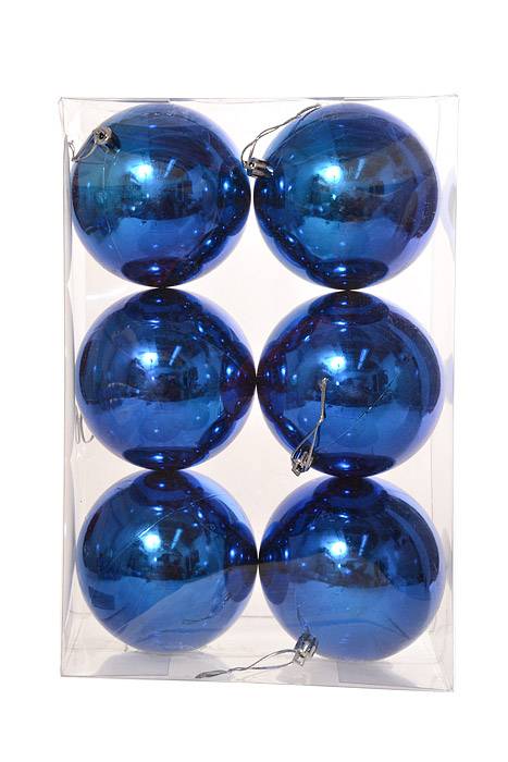 100mm Shiny Plastic Ball Royal Blue Pkg/6 - Image 3