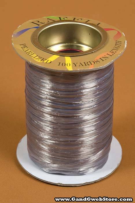 100yds Pearlized Raffia Silver - Image 2