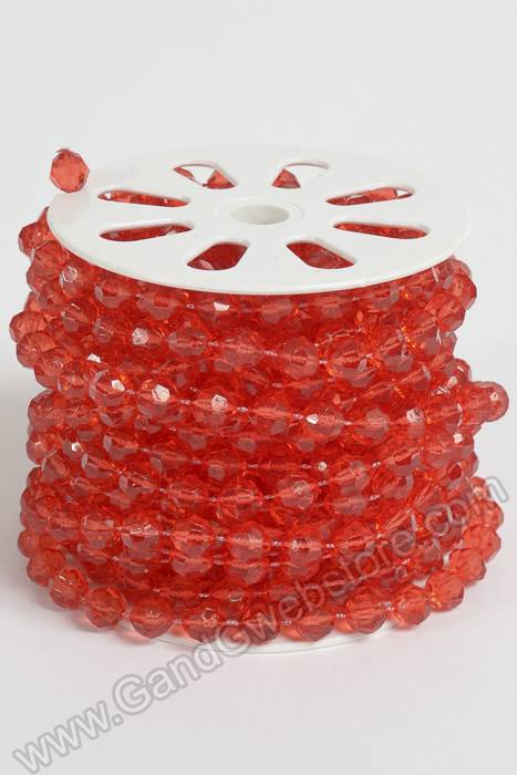 10yds Bead Garland Roll Red - Image 2