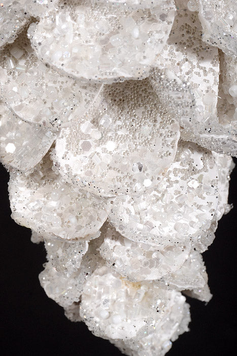 11.5" Iced with Glitter Jewel Pinecone Ornament White - Image 2