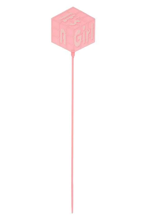 11.5" It's A Girl Block Stick Pink Pkg/24