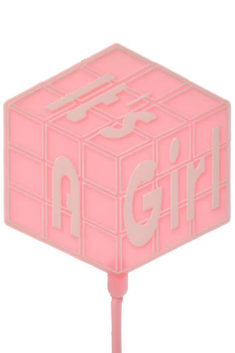 11.5" It's A Girl Block Stick Pink Pkg/24 - Image 2