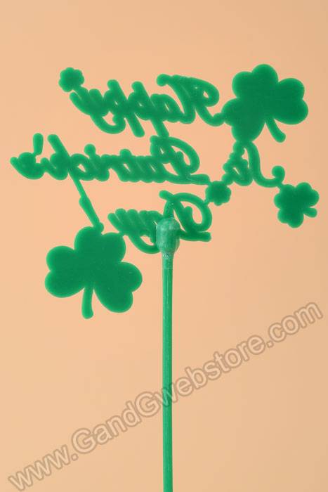 11.5" St. Patrick Pick W/shamrocks Green Pkg/24 - Image 2
