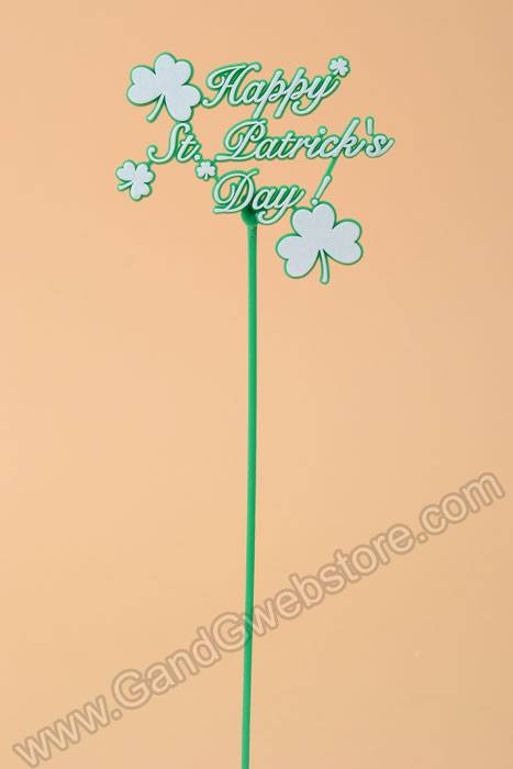 11.5" St. Patrick Pick W/shamrocks Green Pkg/24 - Image 3