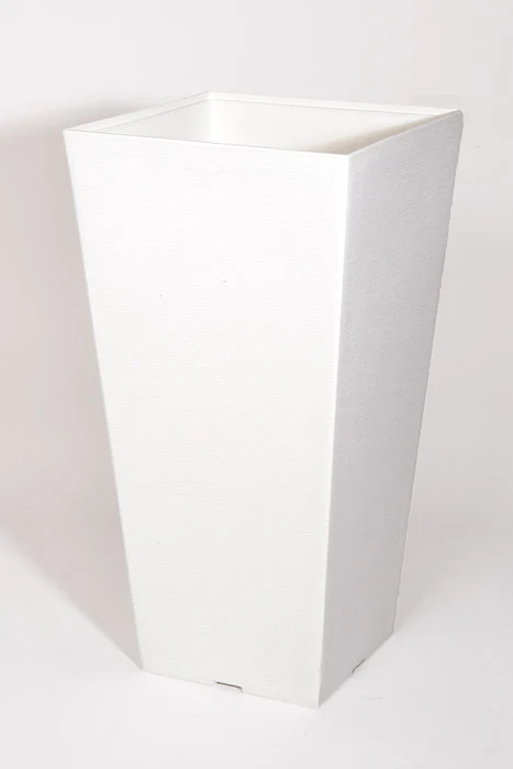 11.5" X 22.5" Tall Tapered Planter White